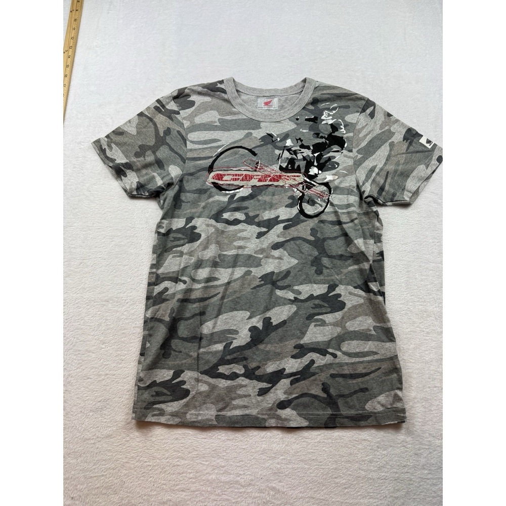 Honda Racing CRF Racing T Shirt‎ Mens L Camo Graphic 95 Motocross Y2K